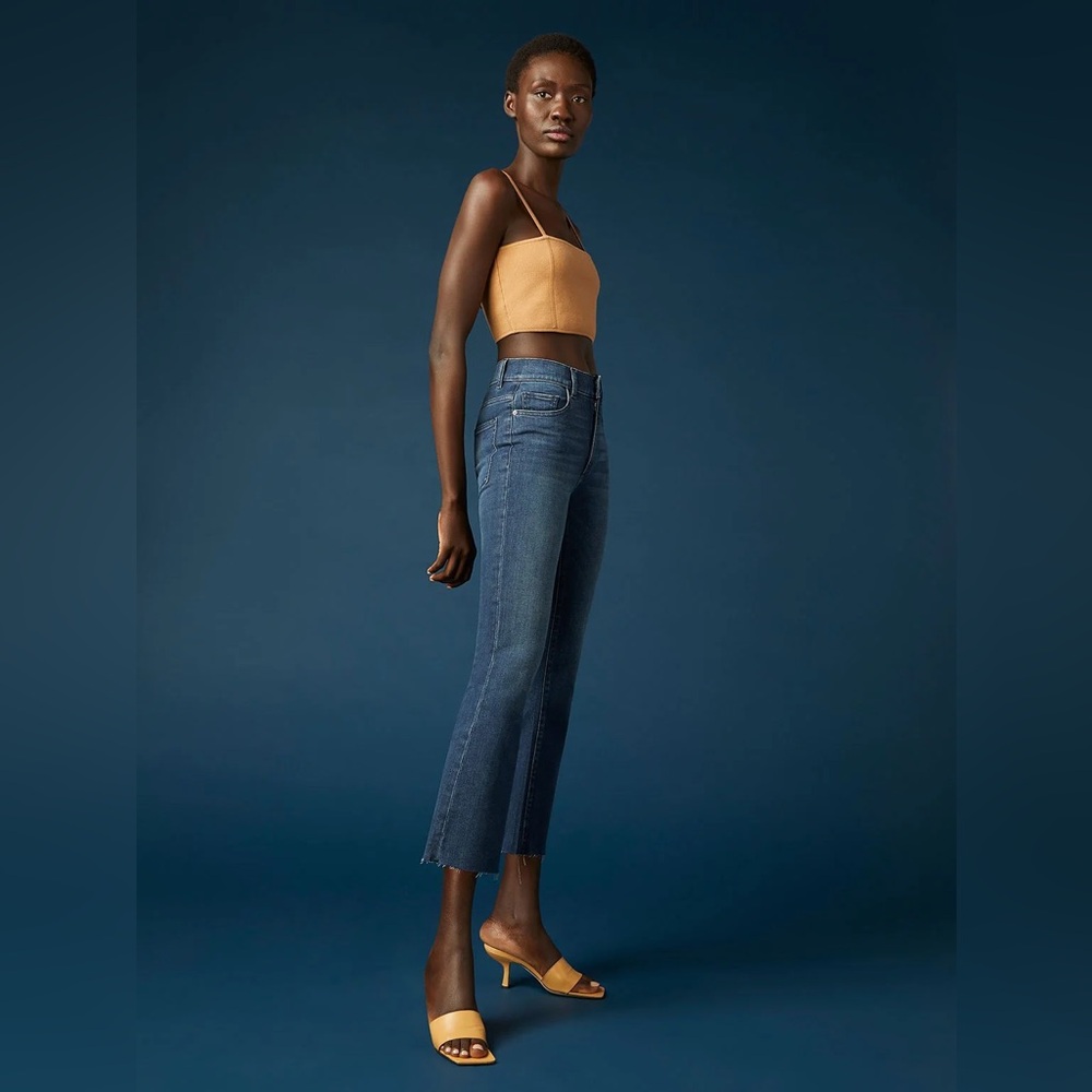 DL1961 Jeans Women's 28 Bridget Boot High Rise Instasculpt Crop in Eco Dark Raw
